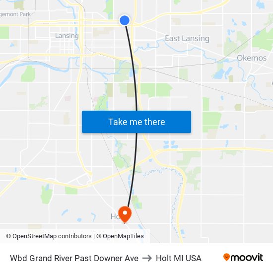 Wbd Grand River Past Downer Ave to Holt MI USA map