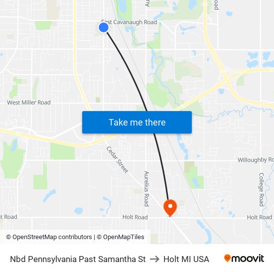 Nbd Pennsylvania Past Samantha St to Holt MI USA map