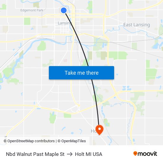 Nbd Walnut Past Maple St to Holt MI USA map