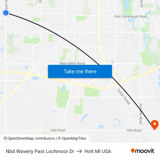 Nbd Waverly Past Lochmoor Dr to Holt MI USA map