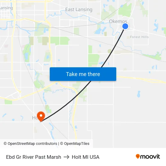 Ebd Gr River Past Marsh to Holt MI USA map
