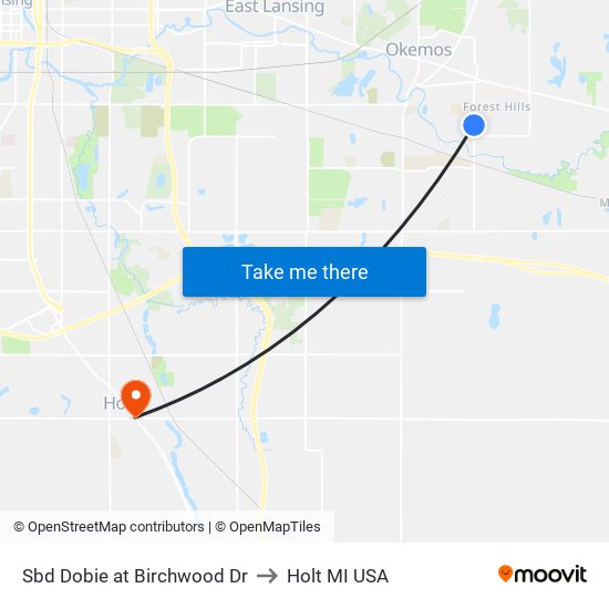 Sbd Dobie at Birchwood Dr to Holt MI USA map