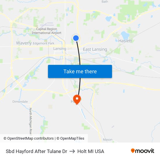 Sbd Hayford After Tulane Dr to Holt MI USA map
