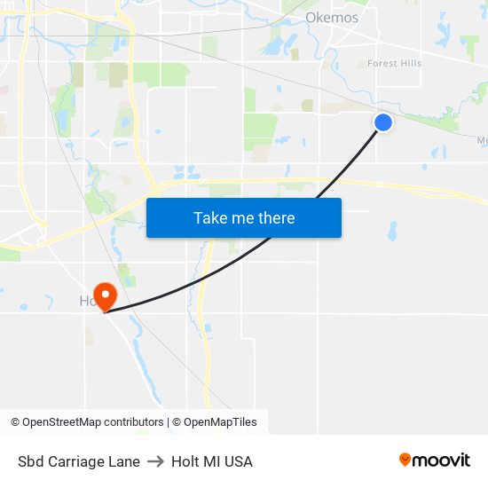 Sbd Carriage Lane to Holt MI USA map