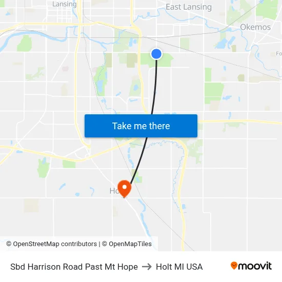 Sbd Harrison Road Past Mt Hope to Holt MI USA map
