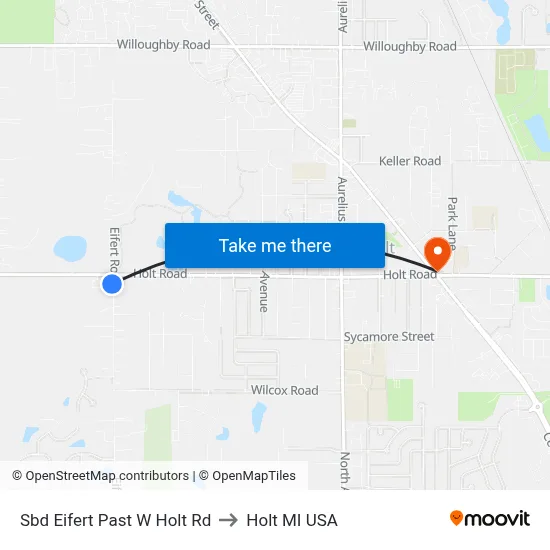Sbd Eifert Past W Holt Rd to Holt MI USA map