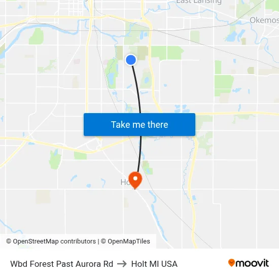 Wbd Forest Past Aurora Rd to Holt MI USA map