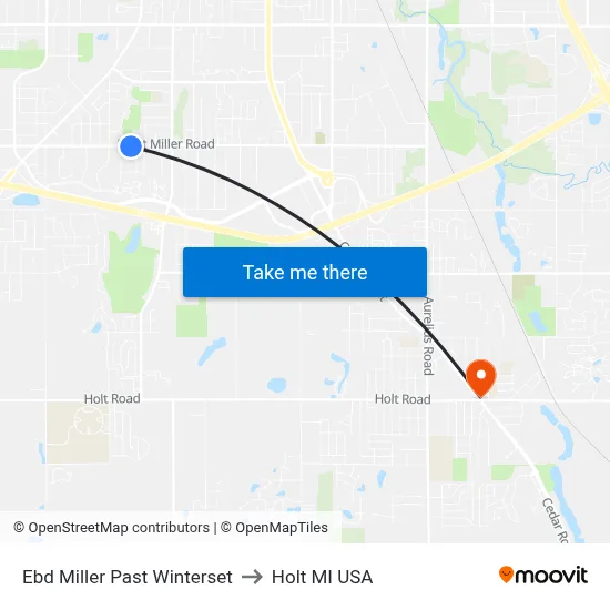 Ebd Miller Past Winterset to Holt MI USA map