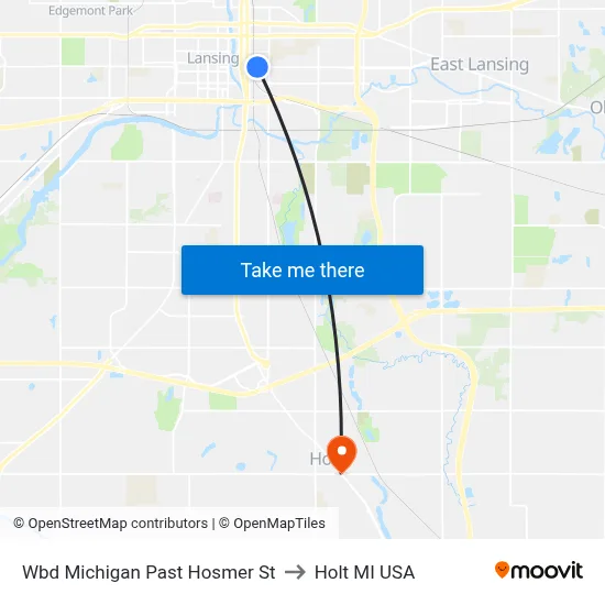Wbd Michigan Past Hosmer St to Holt MI USA map