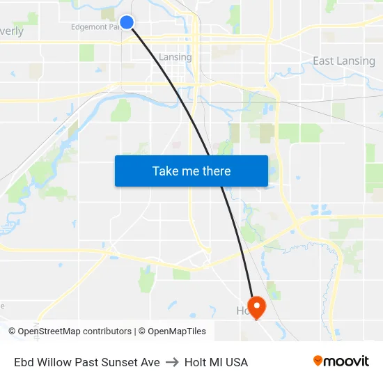 Ebd Willow Past Sunset Ave to Holt MI USA map