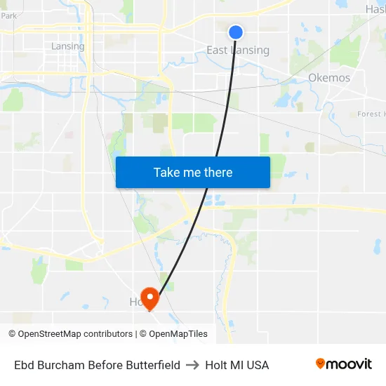 Ebd Burcham Before Butterfield to Holt MI USA map