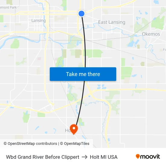 Wbd Grand River Before Clippert to Holt MI USA map
