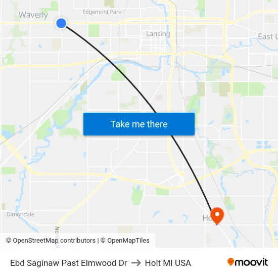Ebd Saginaw Past Elmwood Dr to Holt MI USA map