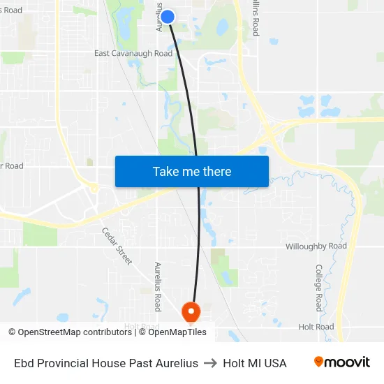 Ebd Provincial House Past Aurelius to Holt MI USA map