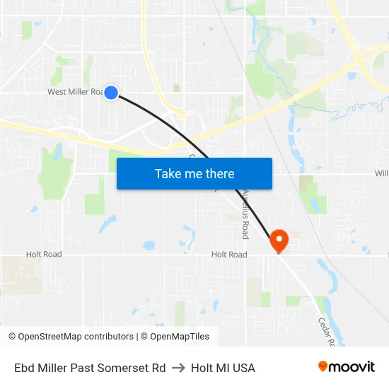 Ebd Miller Past Somerset Rd to Holt MI USA map