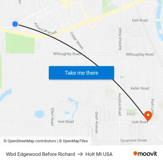 Wbd Edgewood Before Richard to Holt MI USA map