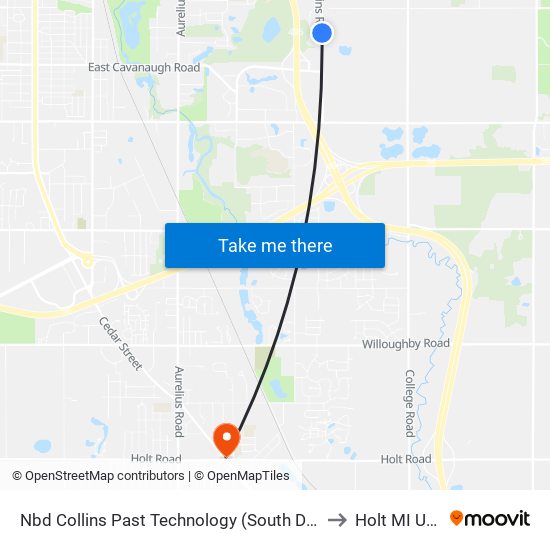 Nbd Collins Past Technology (South Drive) to Holt MI USA map