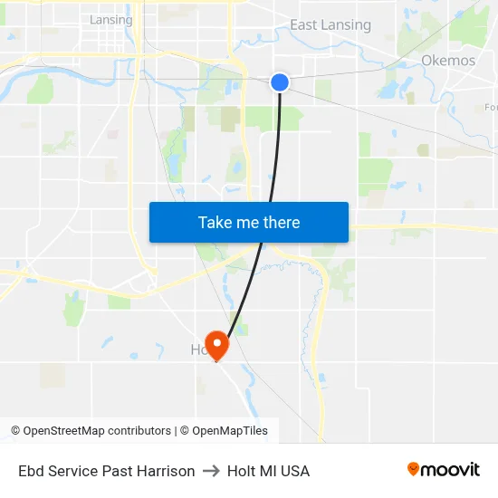 Ebd Service Past Harrison to Holt MI USA map