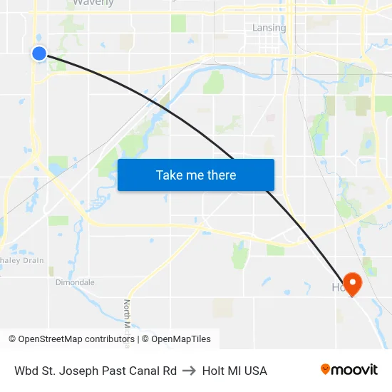 Wbd St. Joseph Past Canal Rd to Holt MI USA map