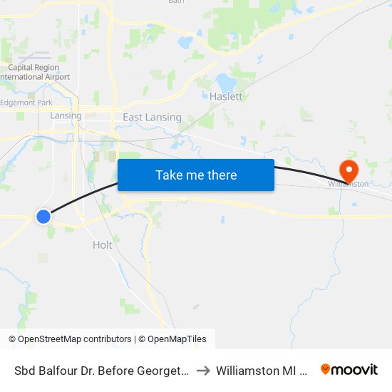 Sbd Balfour Dr. Before Georgetown to Williamston MI USA map