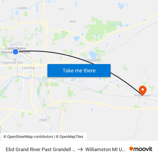 Ebd Grand River Past Grandell Av to Williamston MI USA map