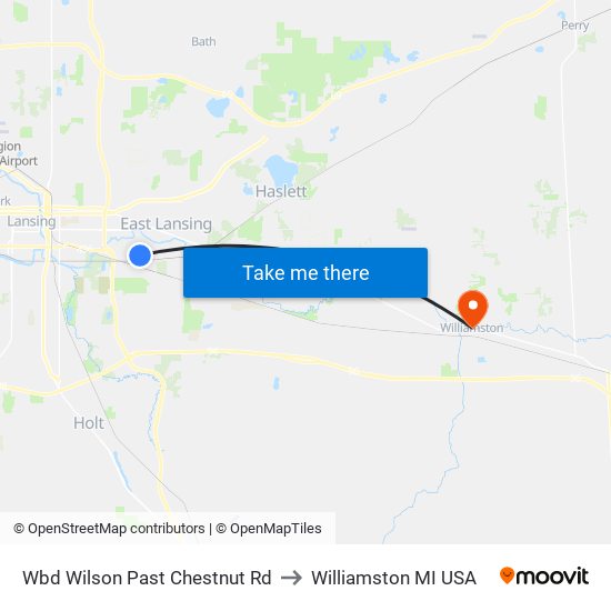 Wbd Wilson Past Chestnut Rd to Williamston MI USA map