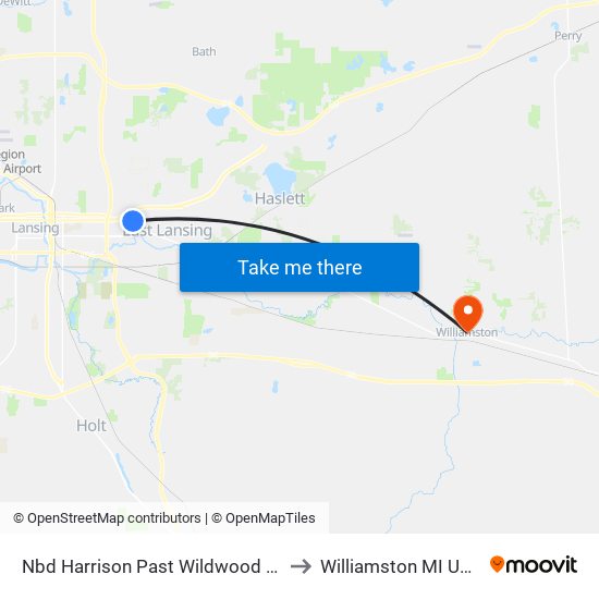 Nbd Harrison Past Wildwood Dr to Williamston MI USA map