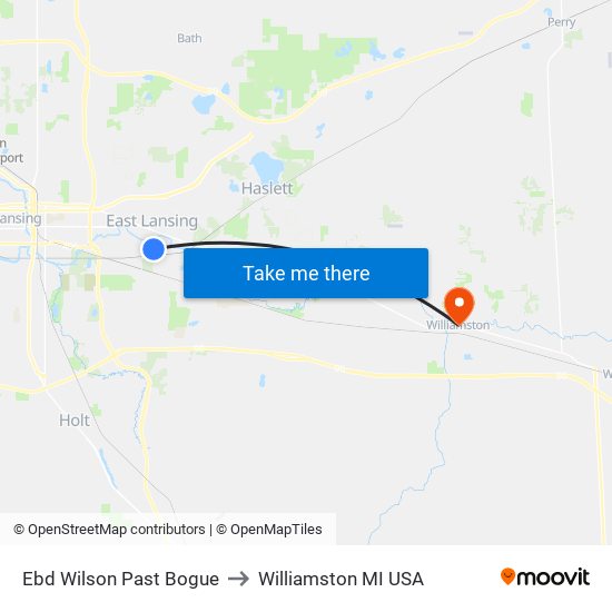 Ebd Wilson Past Bogue to Williamston MI USA map
