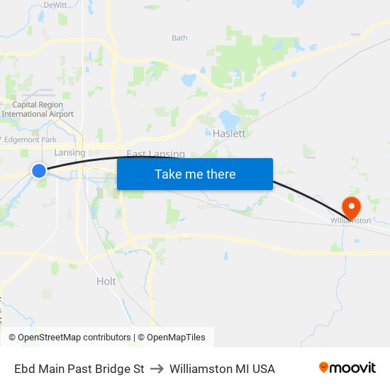 Ebd Main Past Bridge St to Williamston MI USA map