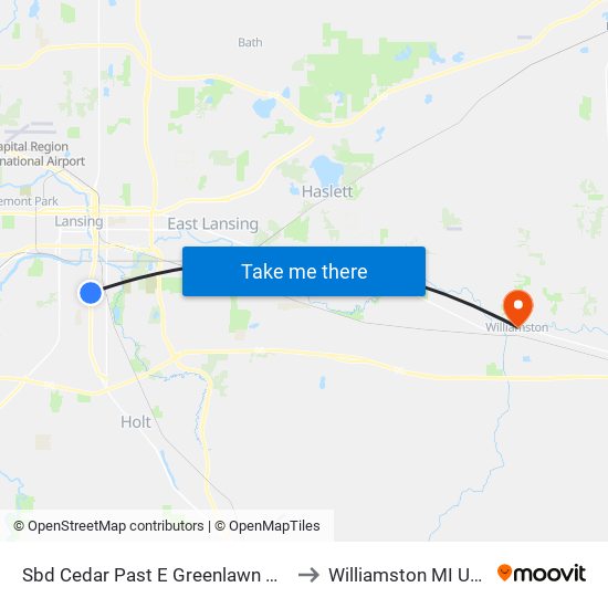 Sbd Cedar Past E Greenlawn Ave to Williamston MI USA map
