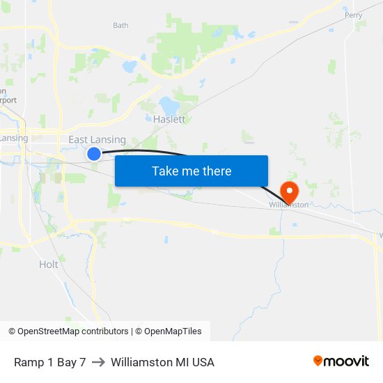 Ramp 1 Bay 7 to Williamston MI USA map