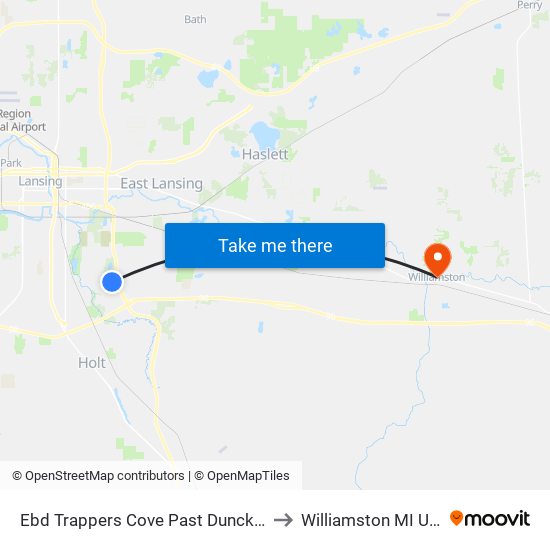 Ebd Trappers Cove Past Dunckel 3 to Williamston MI USA map