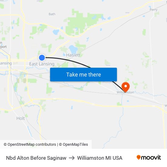 Nbd Alton Before Saginaw to Williamston MI USA map