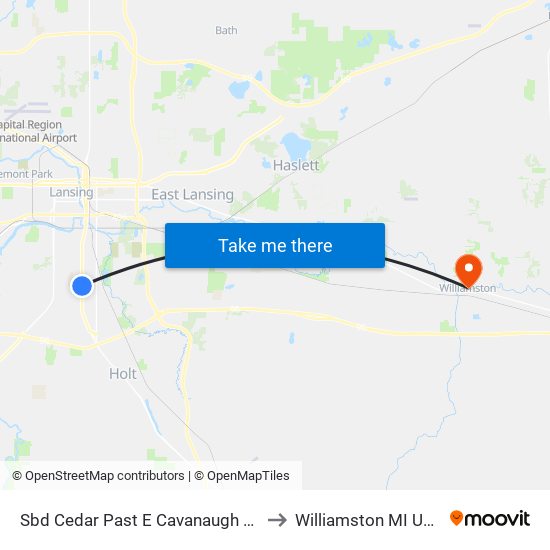 Sbd Cedar Past E Cavanaugh Rd to Williamston MI USA map