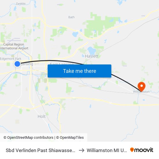 Sbd Verlinden Past Shiawassee St to Williamston MI USA map