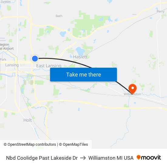 Nbd Coolidge Past Lakeside Dr to Williamston MI USA map