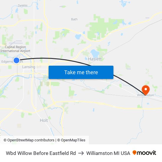 Wbd Willow Before Eastfield Rd to Williamston MI USA map