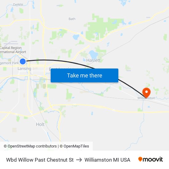 Wbd Willow Past Chestnut St to Williamston MI USA map