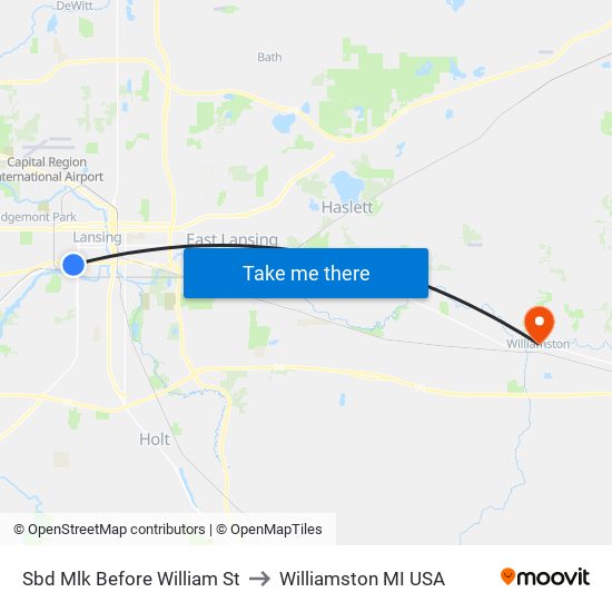 Sbd Mlk Before William St to Williamston MI USA map
