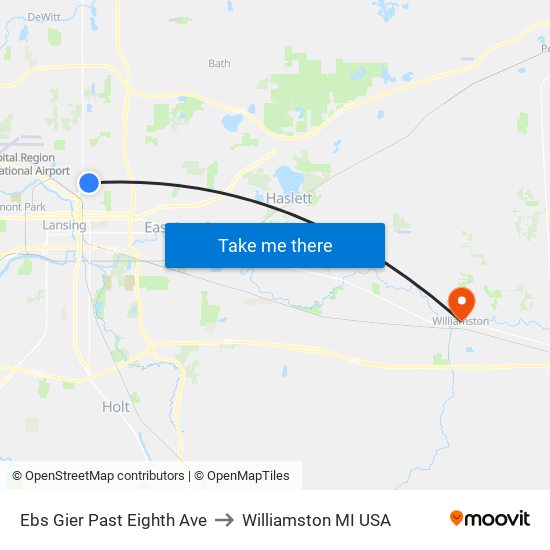 Ebs Gier Past Eighth Ave to Williamston MI USA map