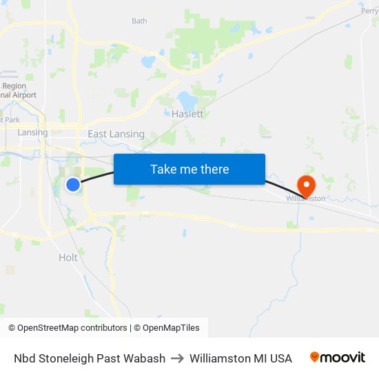 Nbd Stoneleigh Past Wabash to Williamston MI USA map