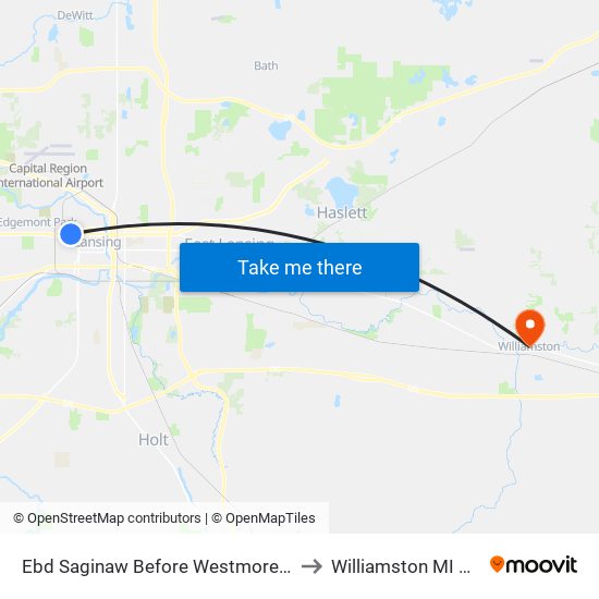 Ebd Saginaw Before Westmoreland to Williamston MI USA map