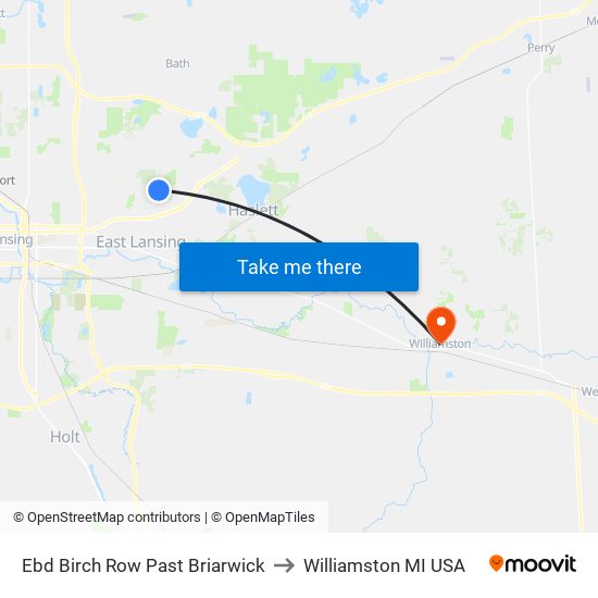 Ebd Birch Row Past Briarwick to Williamston MI USA map