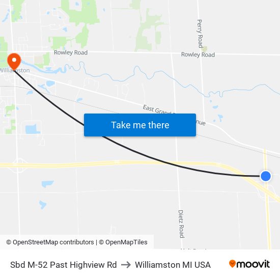 Sbd M-52 Past Highview Rd to Williamston MI USA map