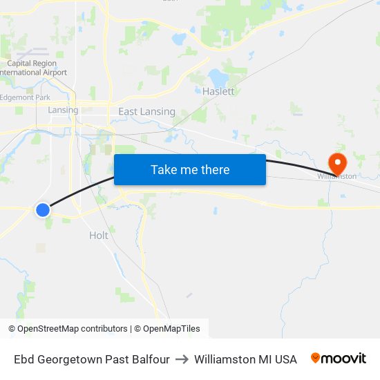 Ebd Georgetown Past Balfour to Williamston MI USA map