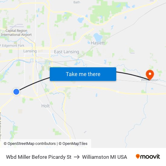 Wbd Miller Before Picardy St to Williamston MI USA map