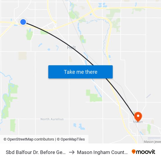 Sbd Balfour Dr. Before Georgetown to Mason Ingham County MI USA map