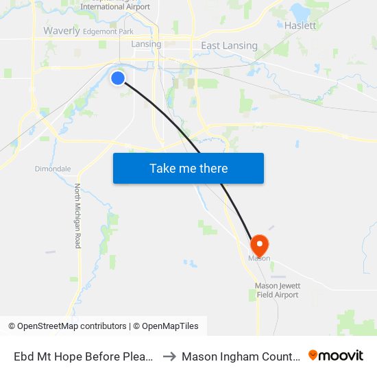 Ebd Mt Hope Before Pleasant Grove to Mason Ingham County MI USA map