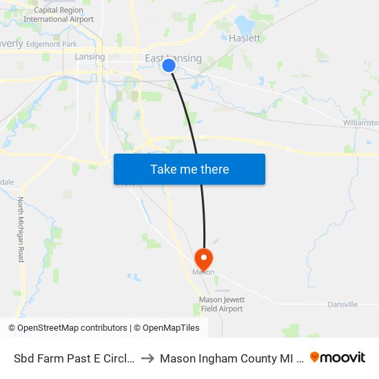 Sbd Farm Past E Circle Dr to Mason Ingham County MI USA map