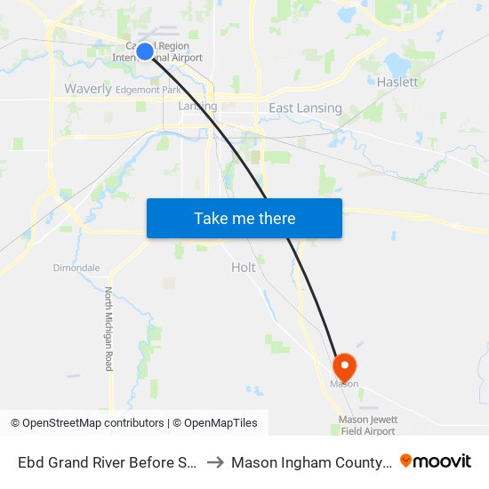Ebd Grand River Before Sheffer Av to Mason Ingham County MI USA map